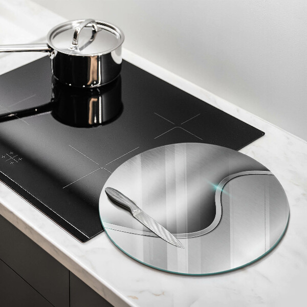 Kuchynská doska veľká zo skla Abstraktný strieborný kov