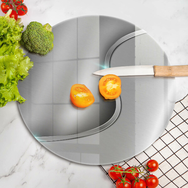 Kuchynská doska veľká zo skla Abstraktný strieborný kov