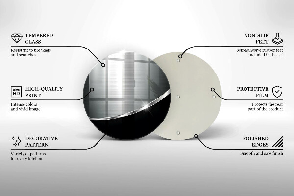 Kuchynská doska veľká zo skla Abstrakcia s kovom