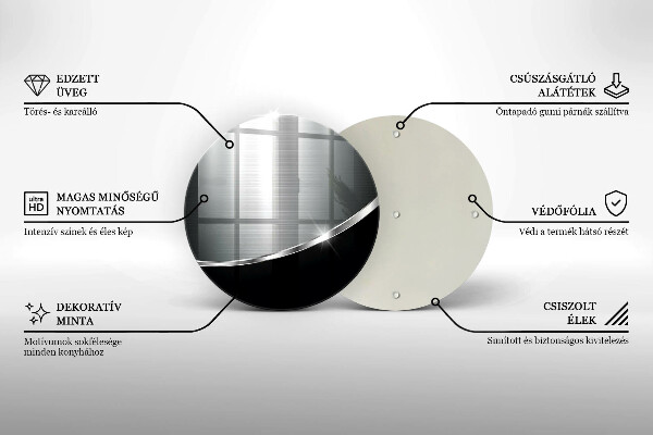 Kuchynská doska veľká zo skla Abstrakcia s kovom