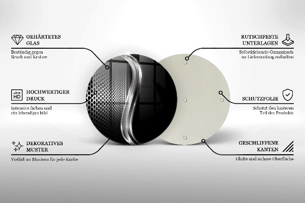 Kuchynská doska veľká zo skla Kovová konštrukcia