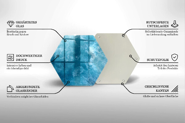 Kuchynská doska zo skla Modrá voda