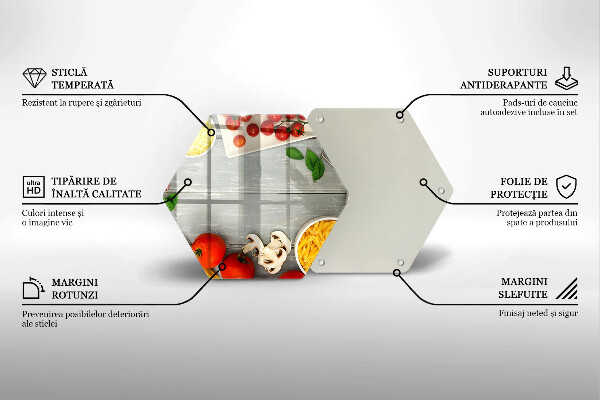 Kuchynská doska veľká zo skla Kuchynské jedlo