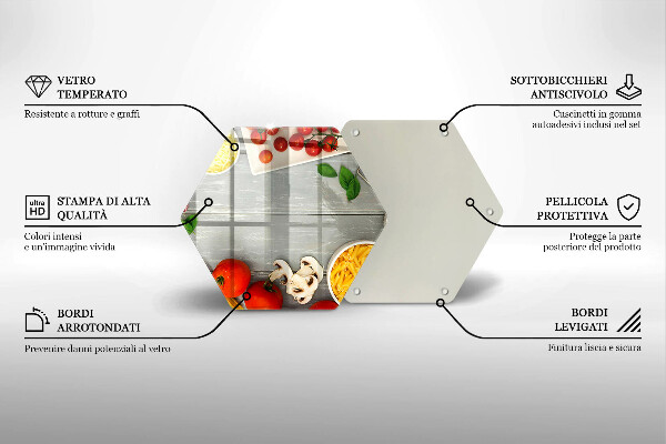Kuchynská doska veľká zo skla Kuchynské jedlo