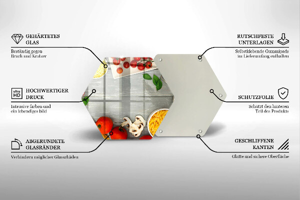 Kuchynská doska veľká zo skla Kuchynské jedlo