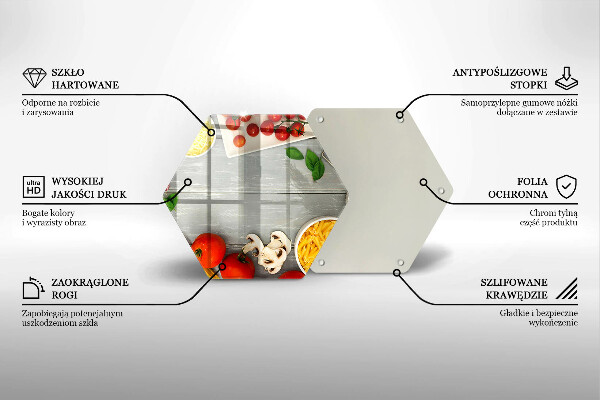 Kuchynská doska veľká zo skla Kuchynské jedlo