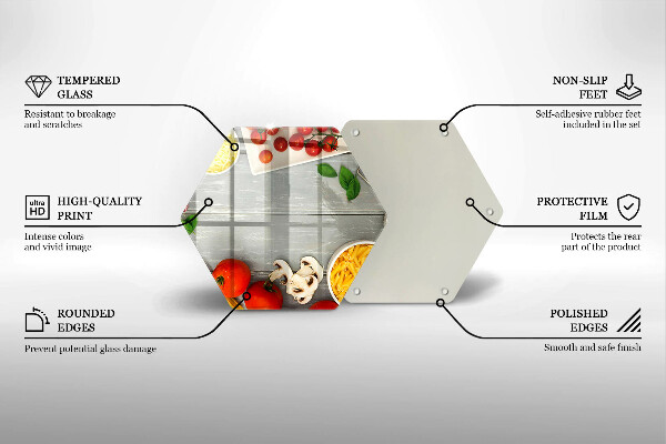 Kuchynská doska veľká zo skla Kuchynské jedlo