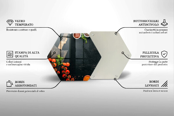 Kuchynská doska veľká zo skla Cherry paradajky