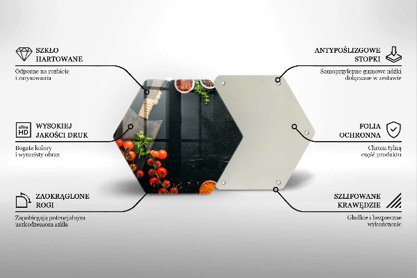 Kuchynská doska veľká zo skla Cherry paradajky