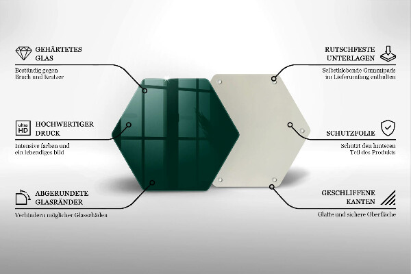 Kuchynská doska veľká zo skla Zelená farba