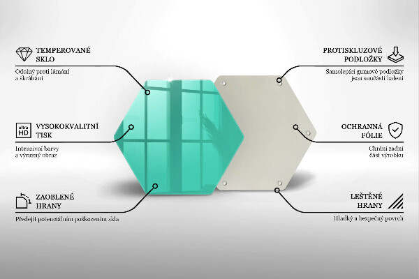 Kuchynská doska veľká zo skla Zelená farba