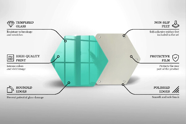 Kuchynská doska veľká zo skla Zelená farba