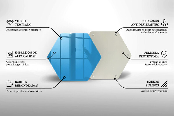 Kuchynská doska veľká zo skla Modrá farba