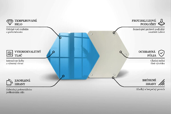 Kuchynská doska veľká zo skla Modrá farba