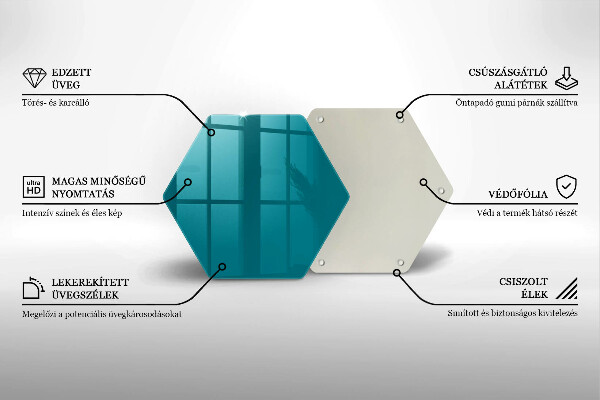 Kuchynská doska veľká zo skla tyrkysová