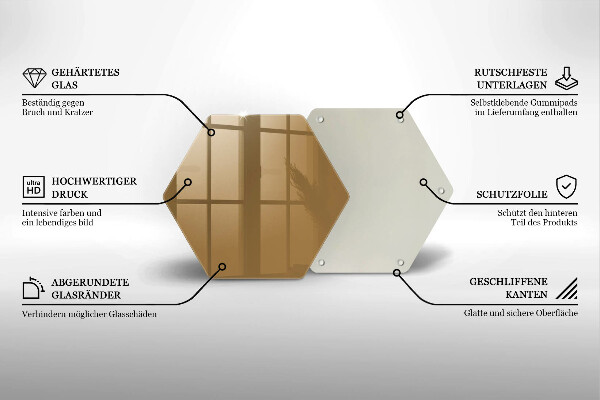 Kuchynská doska veľká zo skla Farba béžová