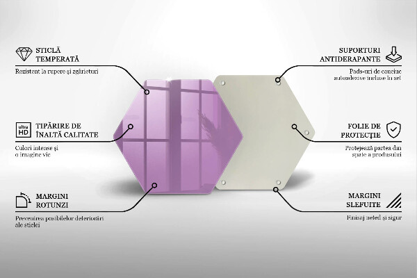 Kuchynská doska veľká zo skla Fialová farba