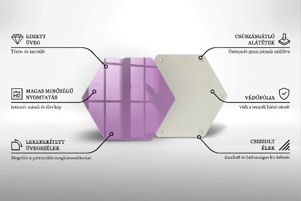 Kuchynská doska veľká zo skla Fialová farba