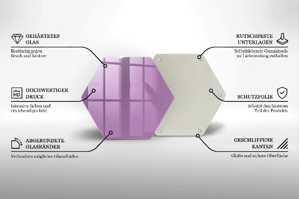 Kuchynská doska veľká zo skla Fialová farba