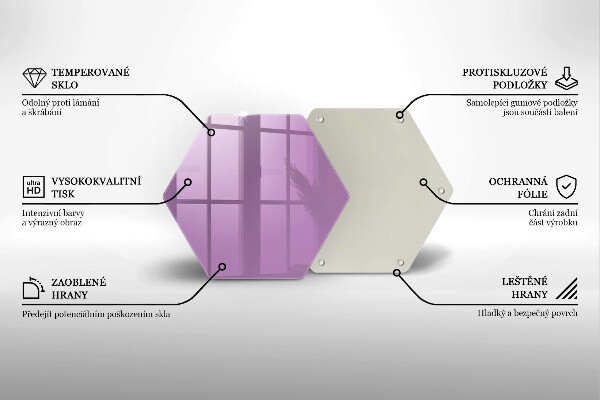 Kuchynská doska veľká zo skla Fialová farba