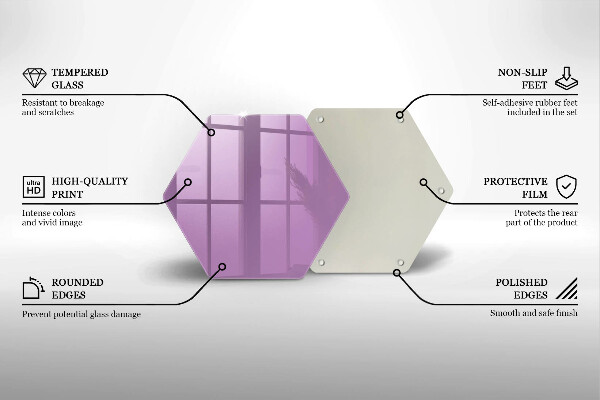 Kuchynská doska veľká zo skla Fialová farba