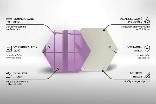Kuchynská doska veľká zo skla Fialová farba