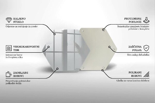 Kuchynská doska veľká zo skla Šedá farba