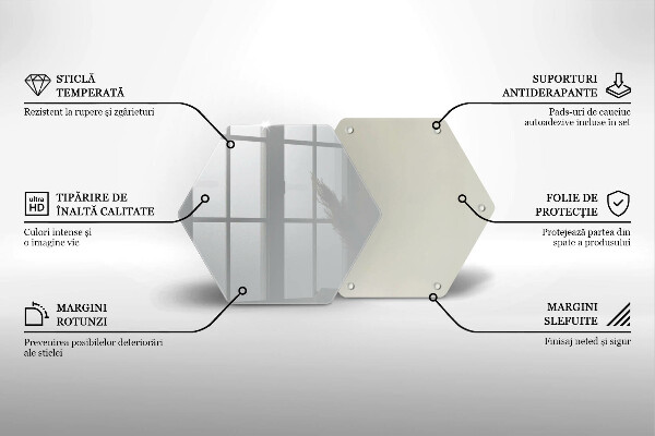 Kuchynská doska veľká zo skla Šedá farba