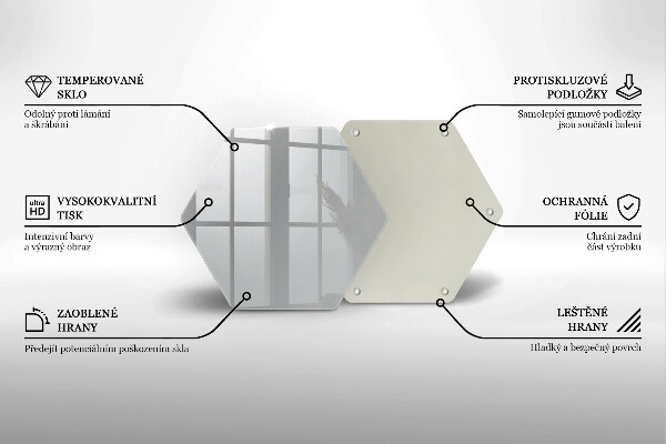 Kuchynská doska veľká zo skla Šedá farba