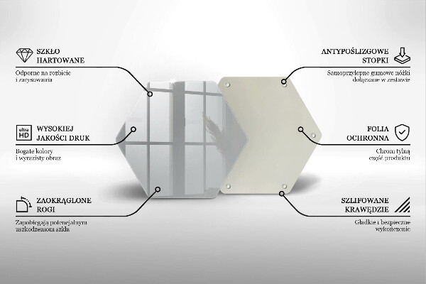 Kuchynská doska veľká zo skla Šedá farba