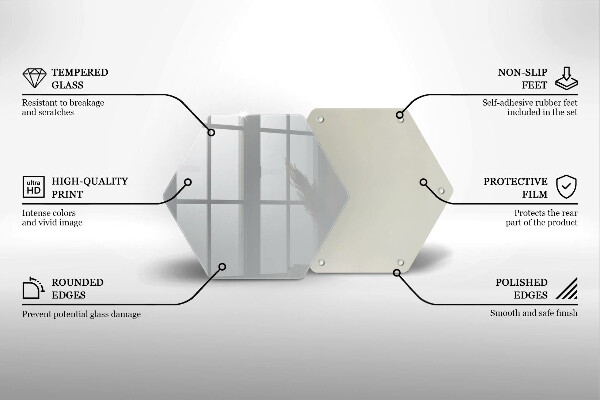 Kuchynská doska veľká zo skla Šedá farba