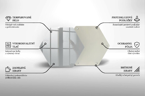 Kuchynská doska veľká zo skla Šedá farba