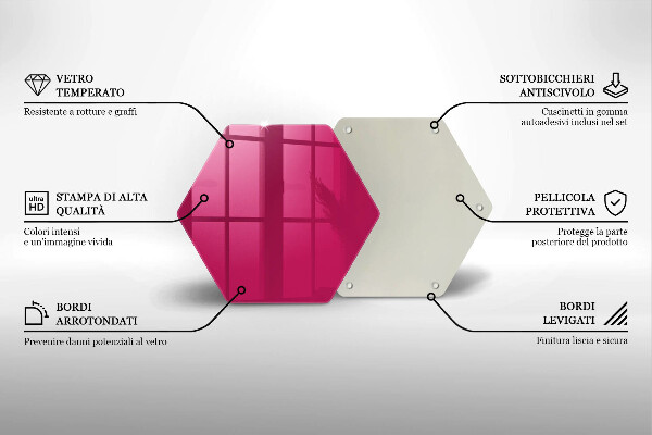 Kuchynská doska veľká zo skla Ružová farba