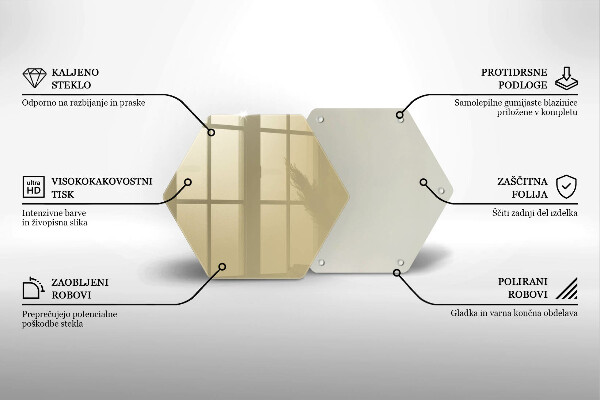 Kuchynská doska veľká zo skla Farba béžová