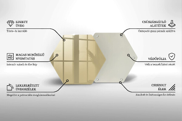 Kuchynská doska veľká zo skla Farba béžová