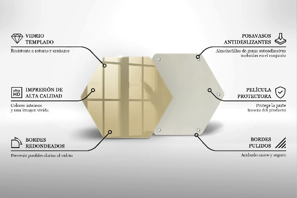 Kuchynská doska veľká zo skla Farba béžová