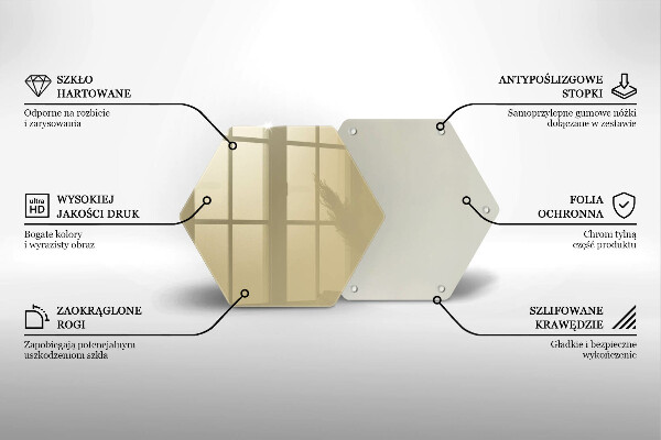 Kuchynská doska veľká zo skla Farba béžová
