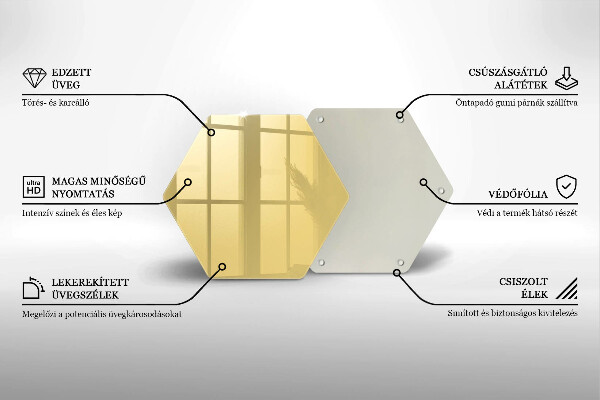 Kuchynská doska veľká zo skla žltá