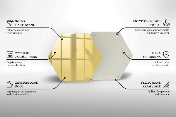 Kuchynská doska veľká zo skla žltá