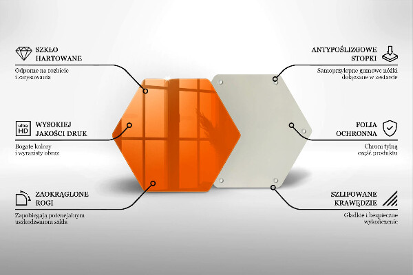 Kuchynská doska veľká zo skla oranžová farba