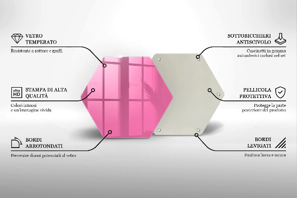 Kuchynská doska veľká zo skla Ružová farba