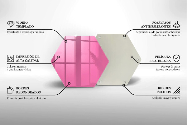 Kuchynská doska veľká zo skla Ružová farba