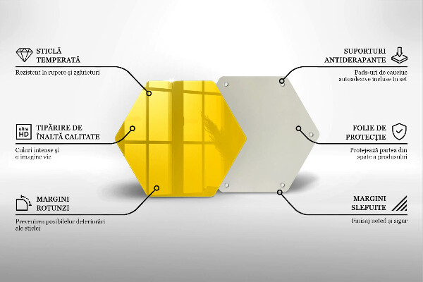 Kuchynská doska veľká zo skla žltá