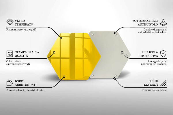 Kuchynská doska veľká zo skla žltá