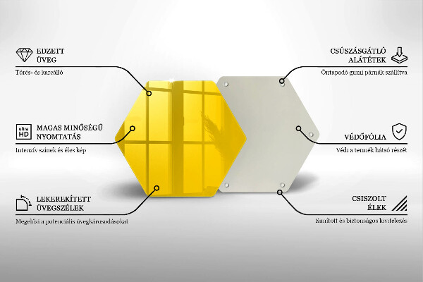 Kuchynská doska veľká zo skla žltá