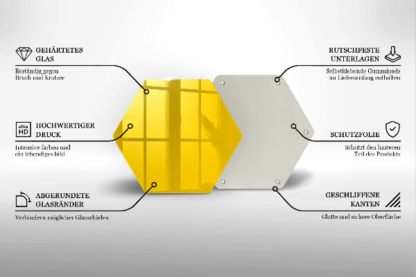 Kuchynská doska veľká zo skla žltá