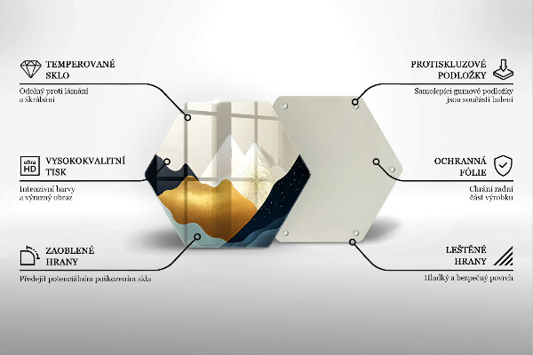 Kuchynská doska zo skla Abstraktné hory