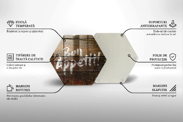 Kuchynská doska veľká zo skla Nápisové tabule Bon Appetit