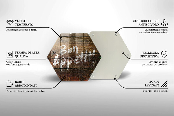 Kuchynská doska veľká zo skla Nápisové tabule Bon Appetit