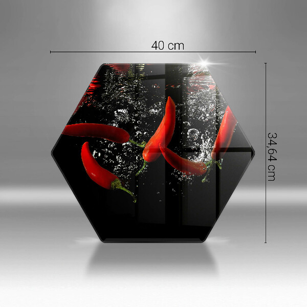 Kuchynská doska veľká zo skla Chilli papričky vo vode